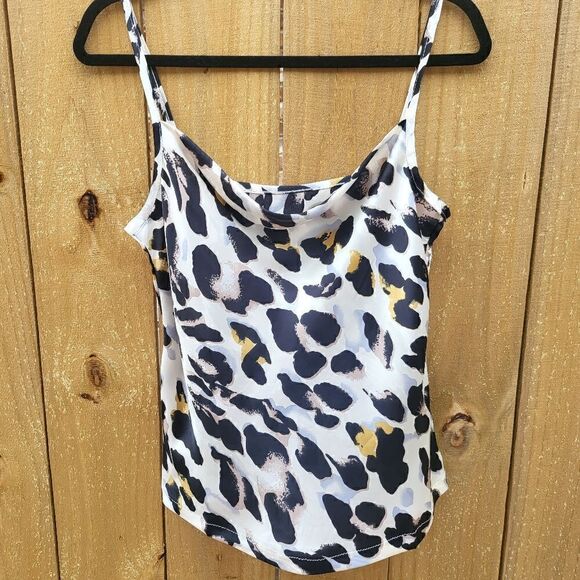 Womens Blouse, Leopard Print Silk Soft Sleeveless Camisole - Picture 1 of 6